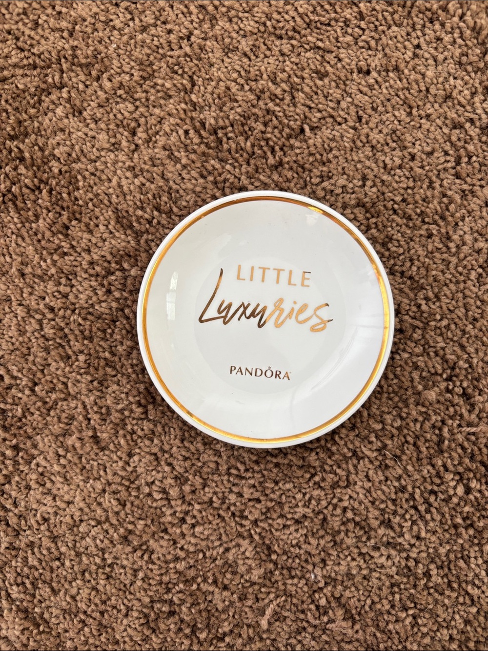 Pandora White and Gold 'Little Luxuries' Jewelry Dish